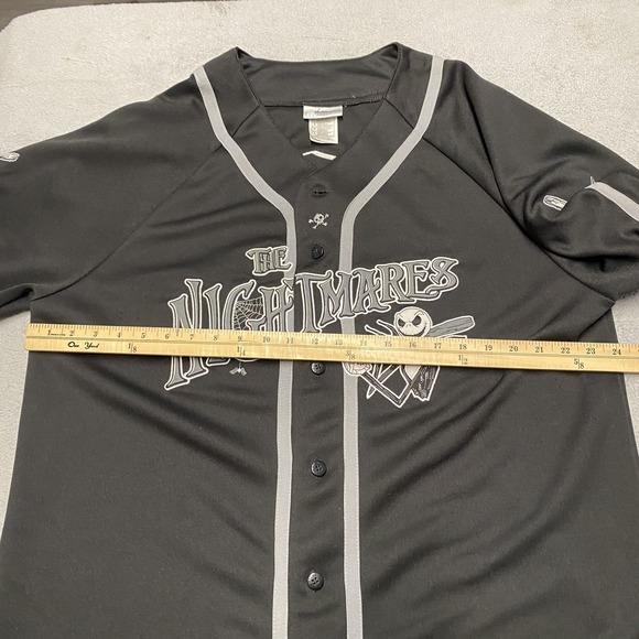 Disney World Nightmare Before Christmas Baseball Jersey Large Black Skellington - Picture 7 of 8